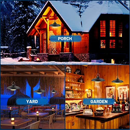 Solar Pendant Lights, Solar Powered Shed Lights By Remote Control, 500Lm 3000K Warm White Dimmable Solar Garage Light, Ip54 Waterproof 9.8Ft Cord Hanging Lights For Patio Barn Indoor Outdoor Lighting #TOP5