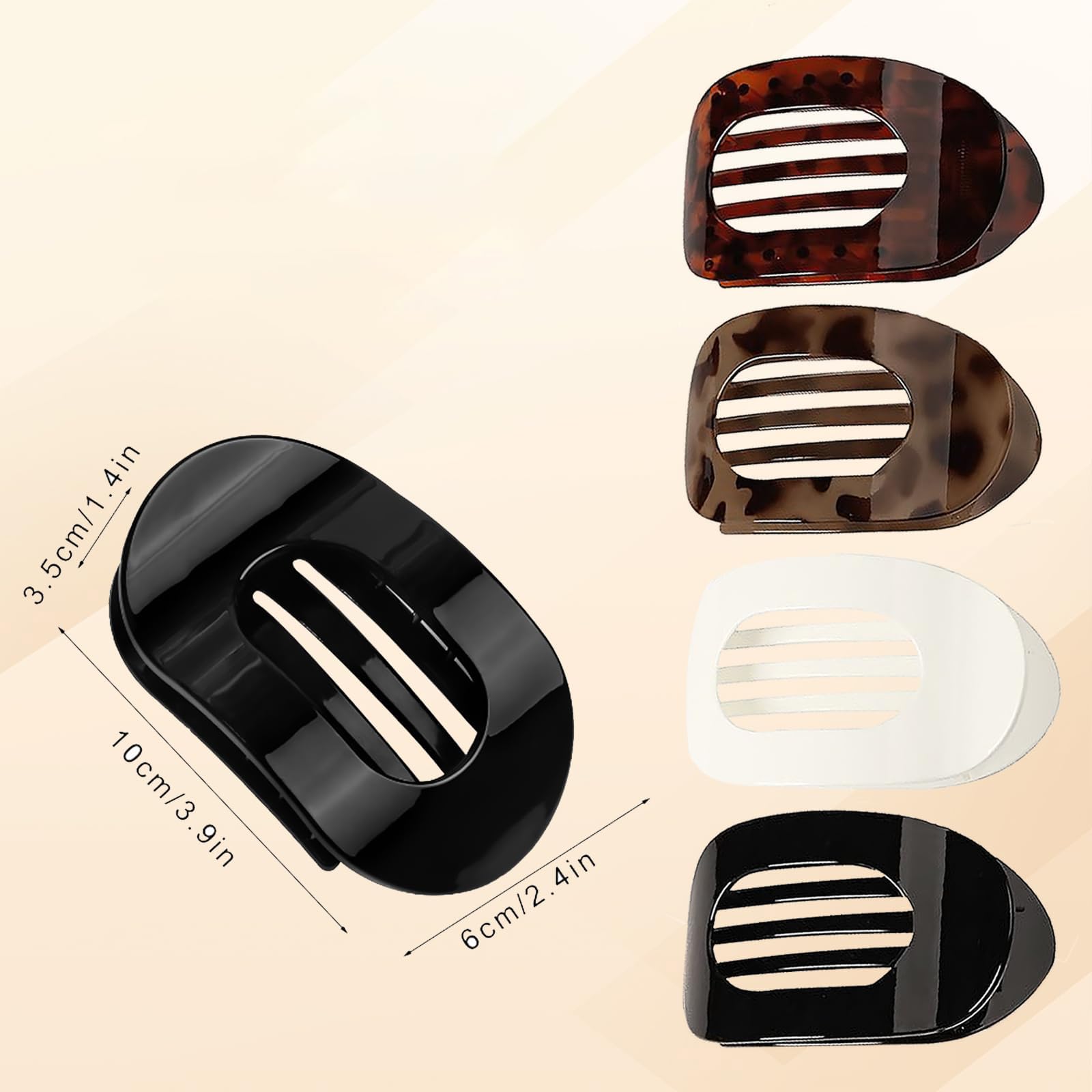 Flat Claw Clip,4 PCS Hair Clips for Thick Hair Matte Large Hair Duck Billed Claw Clip Hair Barrettes for Women and Girls - Image 2