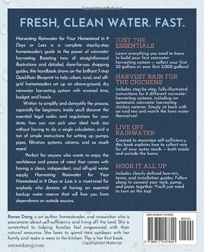 Harvesting Rainwater For Your Homestead In 9 Days Or Less: 7 Steps To Unlocking Your Family's Clean, Independent, And Off-Grid Water Source With The Quickrain Blueprint #TOP1