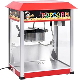 vidaXL Máquina para Hacer Palomitas de Maíz con Olla de Teflón Fabricante Cocina Profesional Calentamiento Comercial Doméstico Cine 1400 W