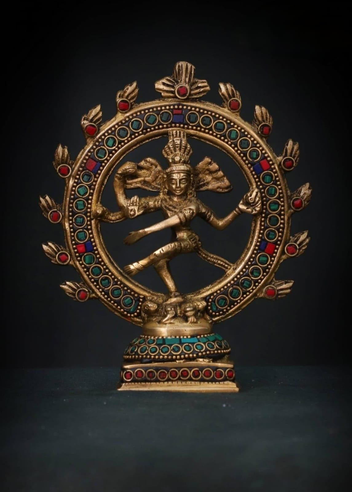 RUGDOLL Brass Natraj Statue, Dancing Shiva Idol, Rudra Shiva Figurines, Natraja Statue, Nataraj for Home, Temple, Office, Decor, Pooja, Gifts.