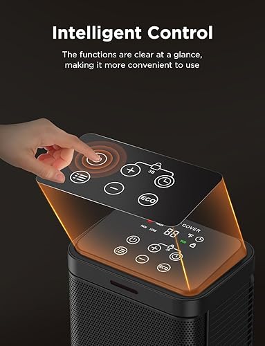 Miniatura 18 de Calentador de espacio pequeño, calentador portátil de cerámica de 1500 W para uso en interiores, protección de seguridad contra sobrecalentamiento