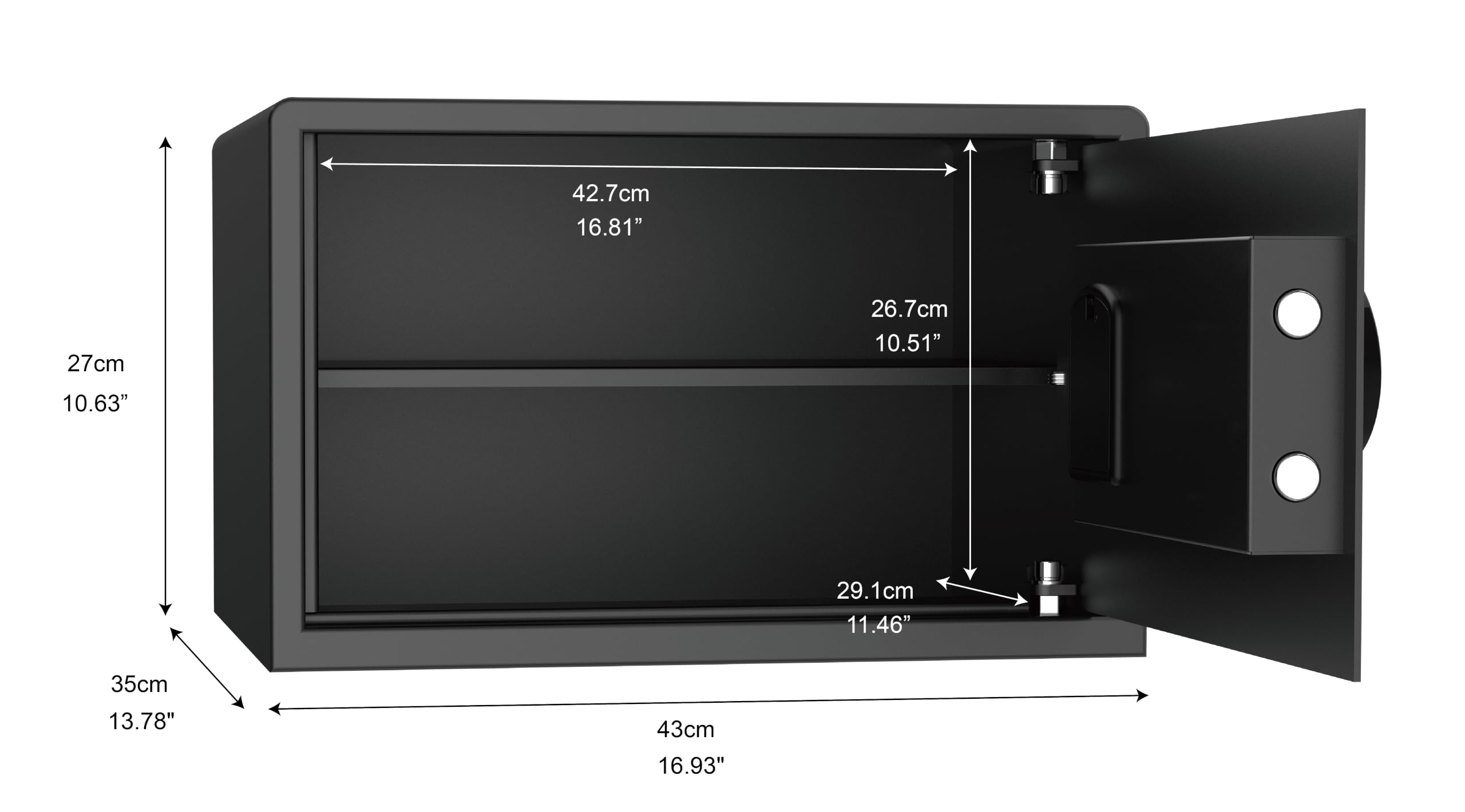 Executive Safe ACS-6 - Cassaforte digitale per computer portatile, per casa, ufficio e hotel, adatta per laptop da 17", mensola, tastiera elettronica, bulloni motorizzati, display a LED, porta USB e