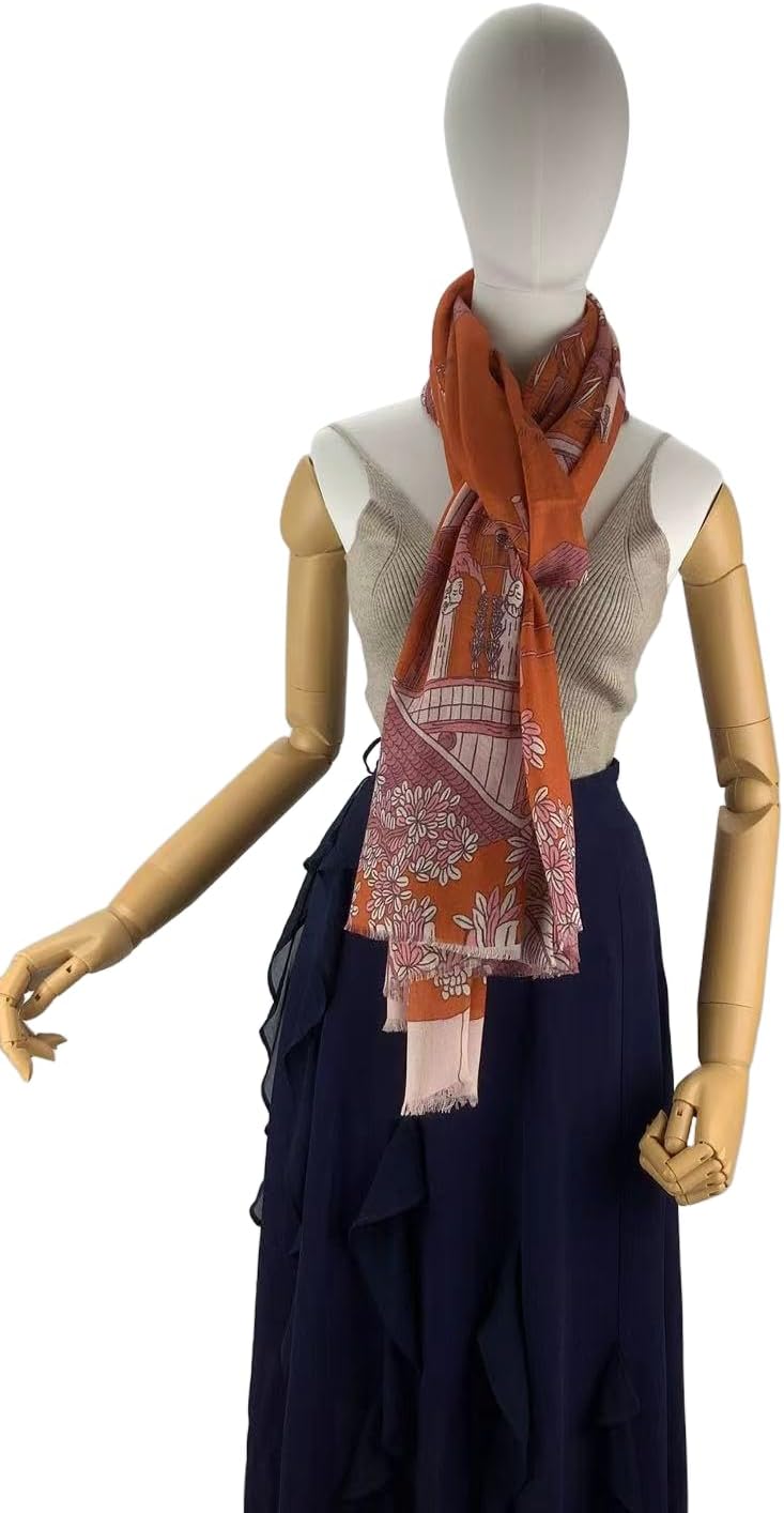 Luxury Cashmere Pashmina Style Shawl - Silk & Wool Blend Scarf, Lightweight Skin-Friendly Wrap - Image 5