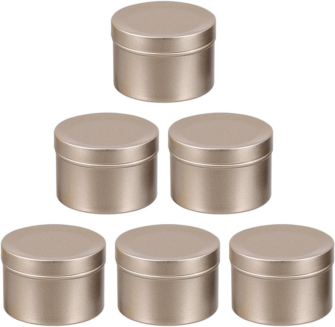 6pcs 50ml Aluminum Candle Jars Matte Gold for DIY Candle Making, Solid Scented Ointment Containers, Essential Oil Storage Tins for Home and Travel