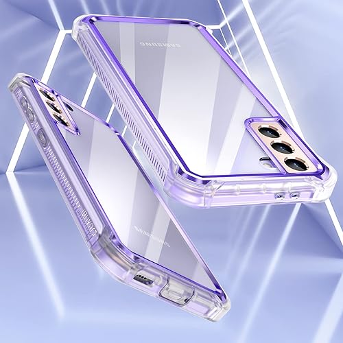 Miniatura 8 de Dexnor Funda compatible con Samsung Galaxy S21 Plus con protector de pantalla, marco galvanizado, cubierta trasera transparente, resistente 360,