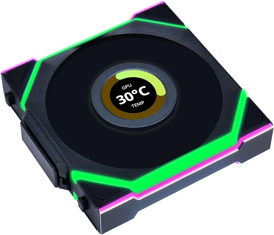 Fan Lian Li Uni Fan SL Wireless LCD 120 Reverse Blade ARGB Preto