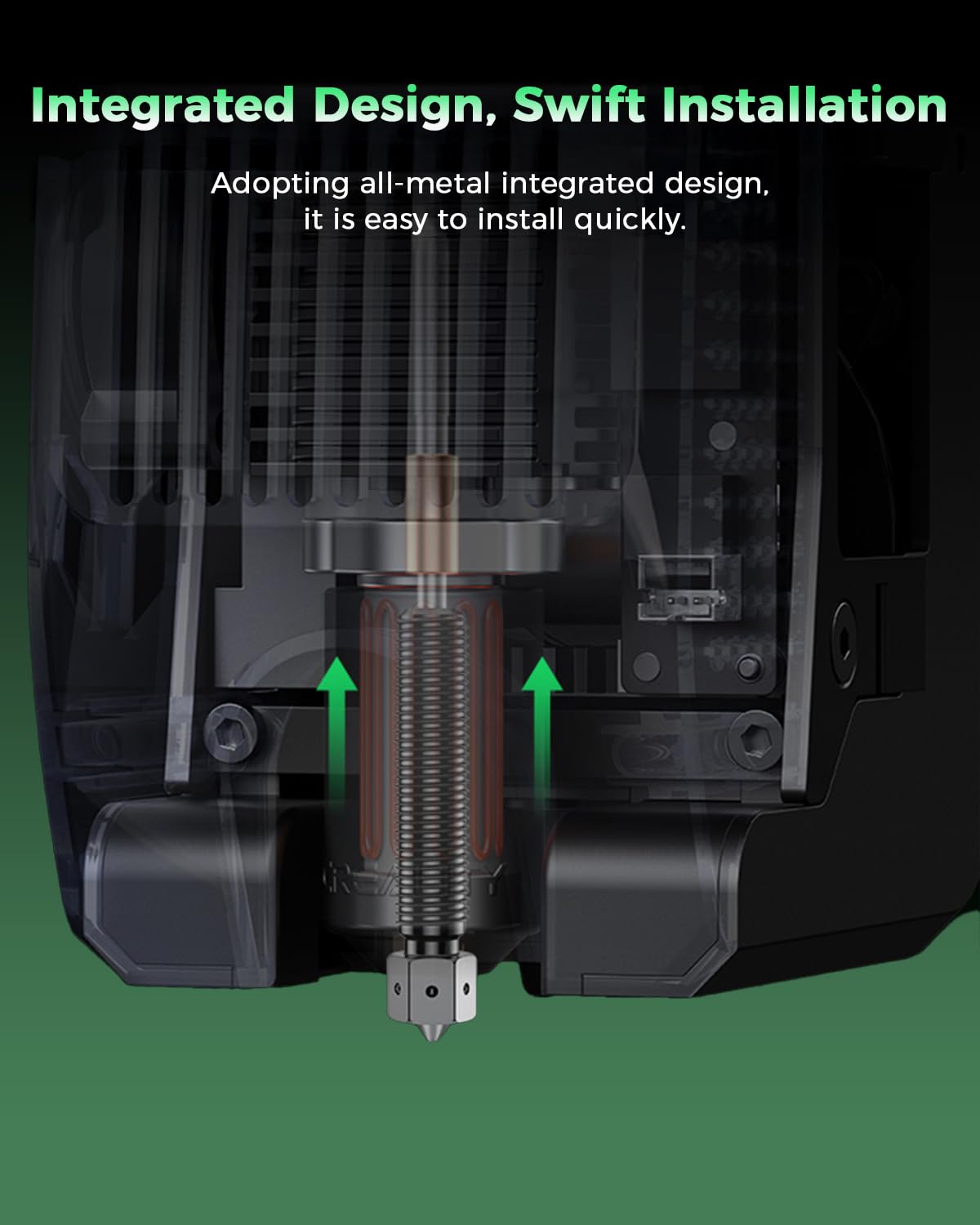 Creality Boquilla K2 Plus de 0,4 mm, boquilla E3D ObxidianTM de alto flujo, boquilla de acero endurecido con diseño multicanal, impresión de alta velocidad de 600 mm/s para impresora 3D Creality K2