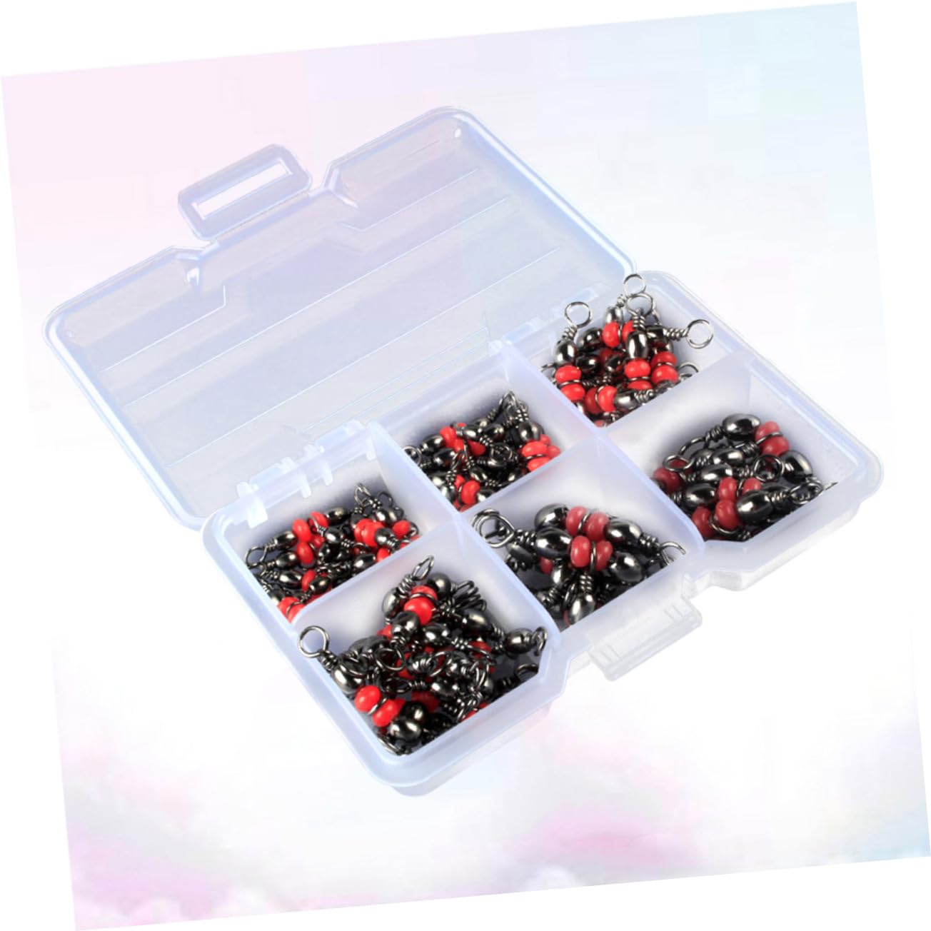 BESPORTBLE 2pièces Anneaux De Connexion Émerillon Triples pour Set De Tackle avec Boîte De Rangement Accessoires De Polyvalents Et