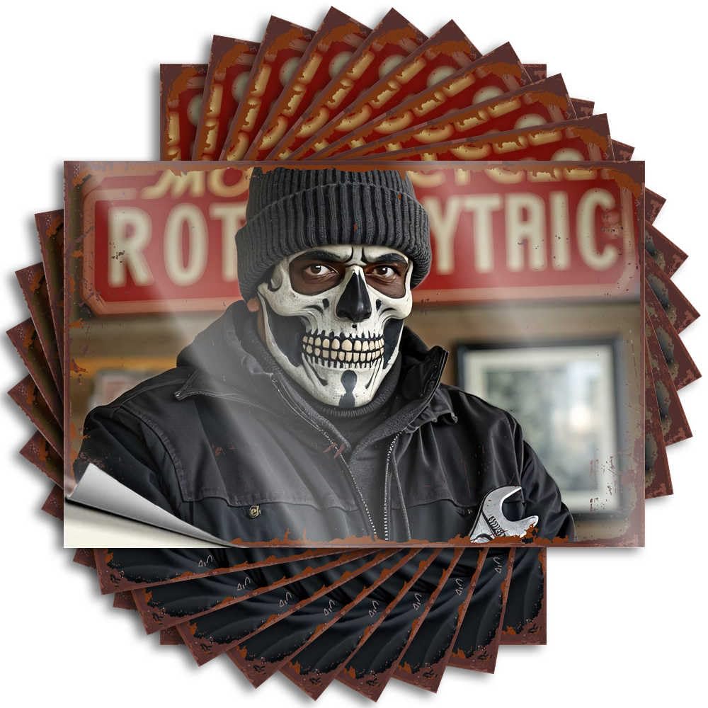 Fzfn Men's Colour Stickers - Heavy Helmet Happy Halloween Spooky Halloween Skulls For Sports Decor(6X9cm)
