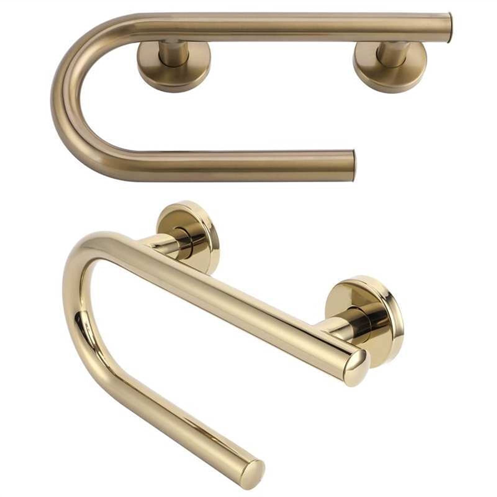 Barra de Apoyo para Ducha, pasamanos de Seguridad, Accesorios de baño para sótanos y escaleras de ático, asa de baño para discapacitados, Barra Antideslizante (champán Cepillado)