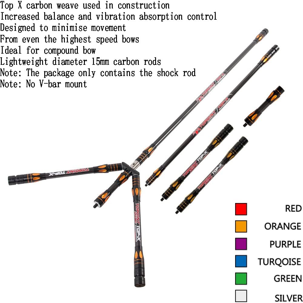 wolfman Tir à l'arc Stabilisateur d'arc Barre D'équilibre 4-34 Pouces Tige Stabilisatrice en Carbone Amortir Le Poids Tige D'Amortisseur pour Arc à Poulies Arc Classique de Chasse