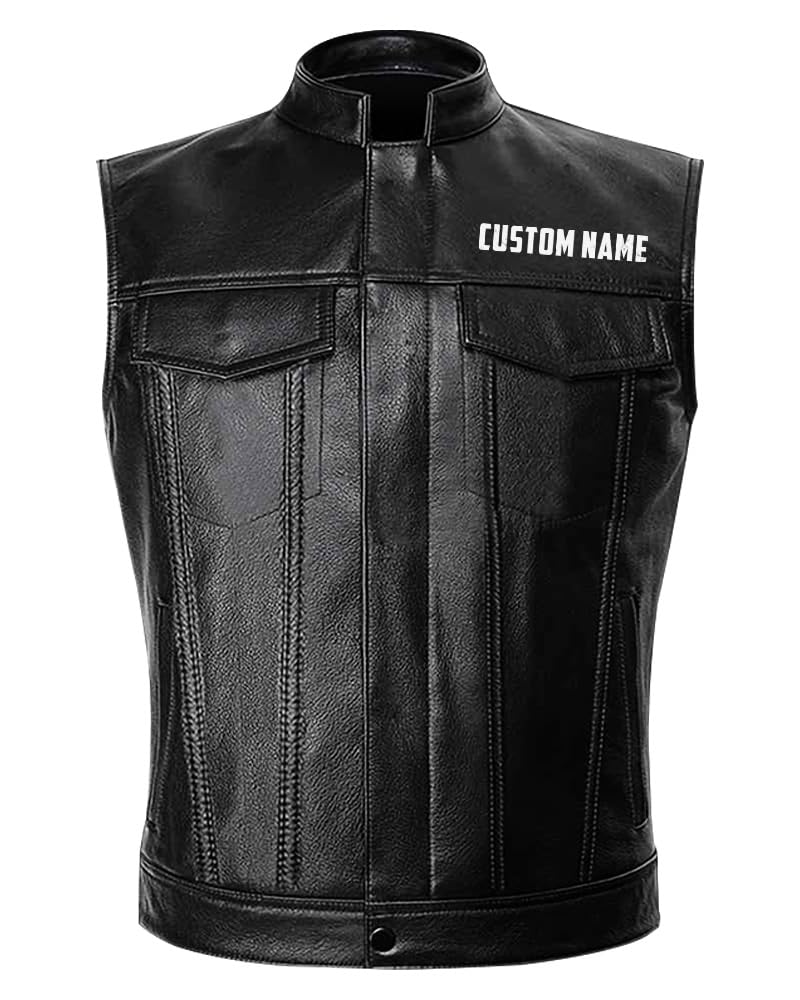 orealexpress Scorpion Symbol| Personalized Motorcycle Biker PU Leather Vest For Men|Black XL