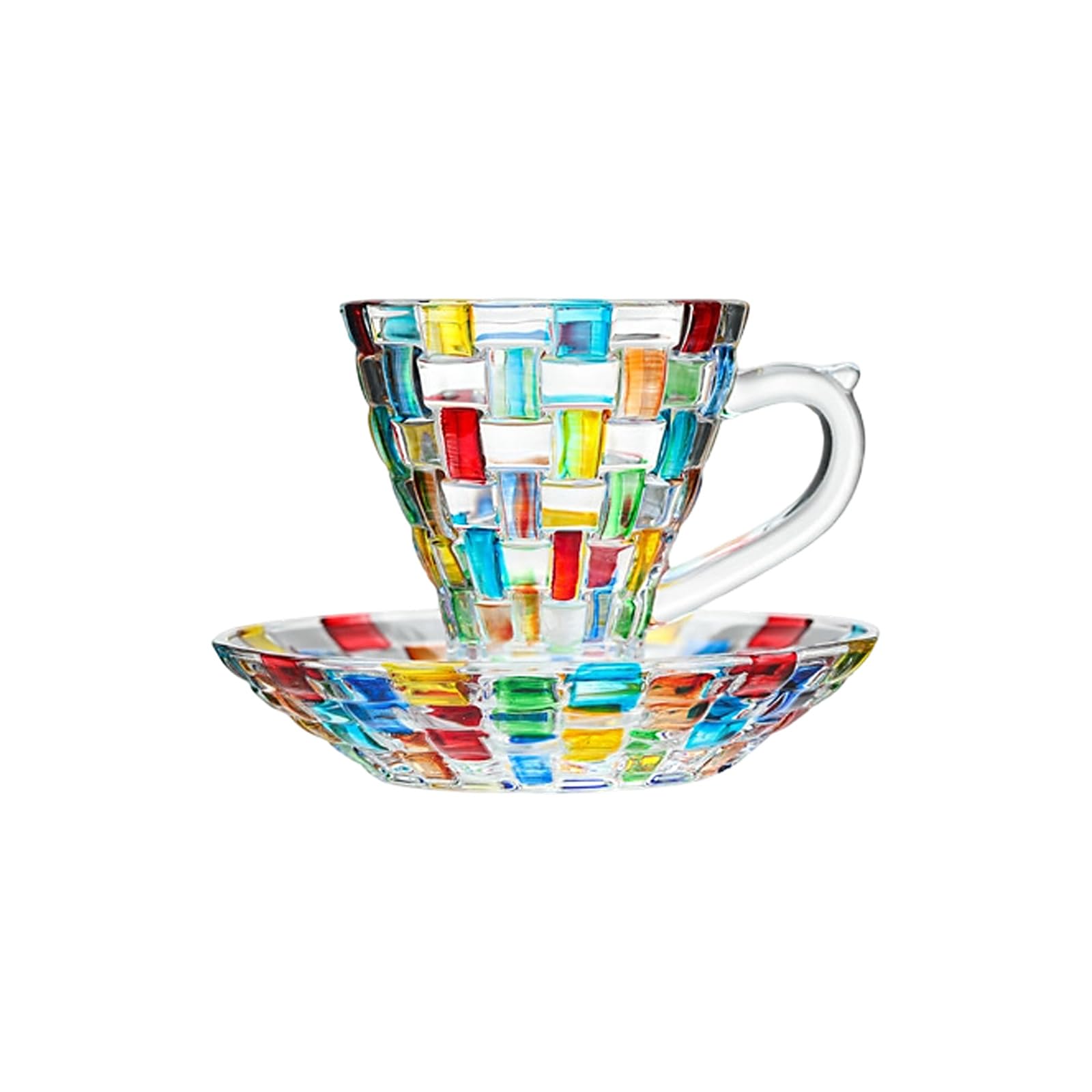 CAZSTYK Stripe Pattern Colorful Beverage Glass for Mixed Drinks Sophisticated Gathering Essential Unique Drinking Cup Hand Painted Whiskeys Glass