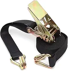 Kit 4 Cintas com Catraca Reforçadas capacidade 800 kg por cinta 4,6 m x 25 mm gancho J aço bicromatizado fita poliéster para fixação e transporte seguro de cargas (Preto)