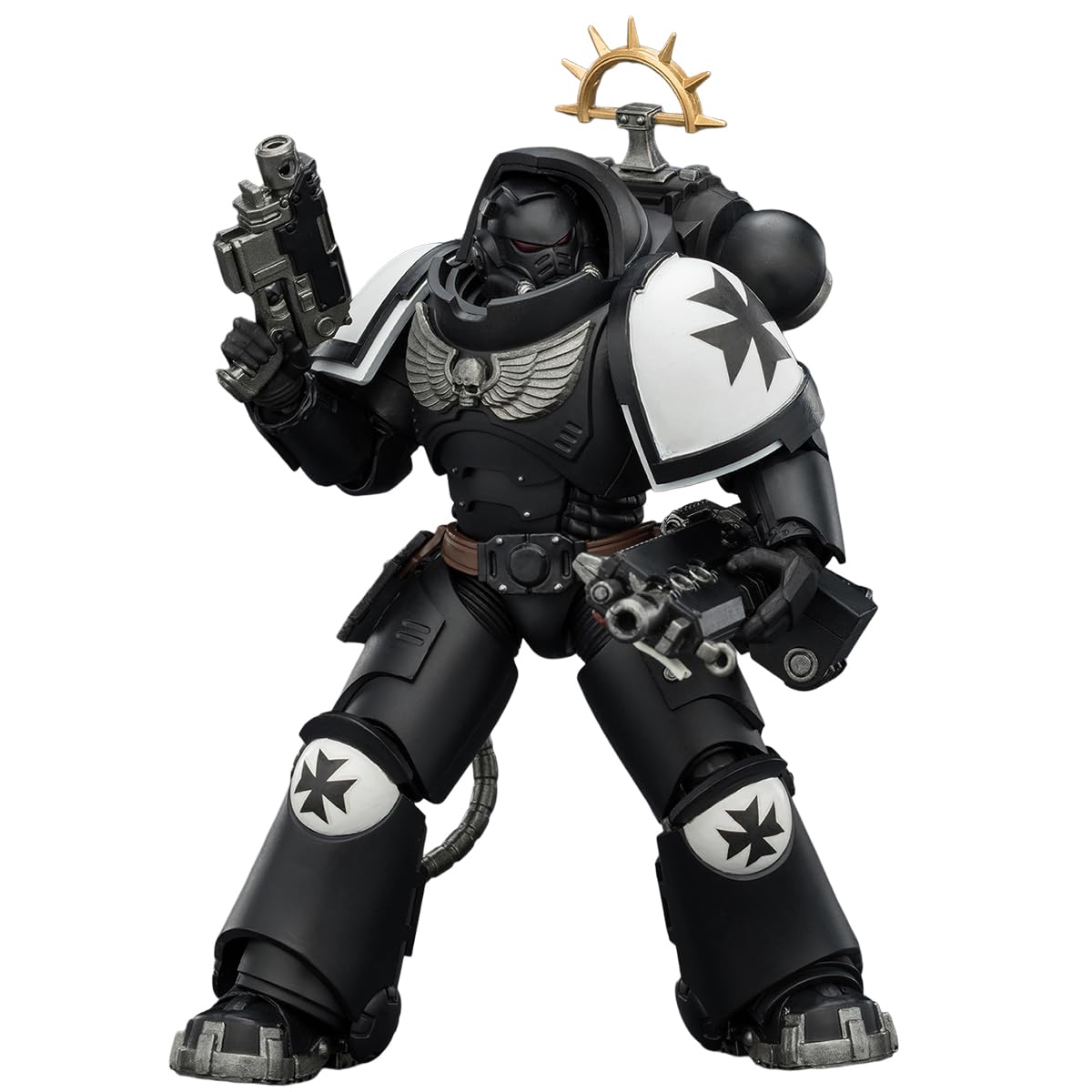 HIPLAY JOYTOY Warhammer 40,000: Space Marine 2 Black Templars Heavy Intercessor z ciężkimbinem bolt i pistoletem bolt (JT03721 Edycja Gry) Figurka akcji 1/18