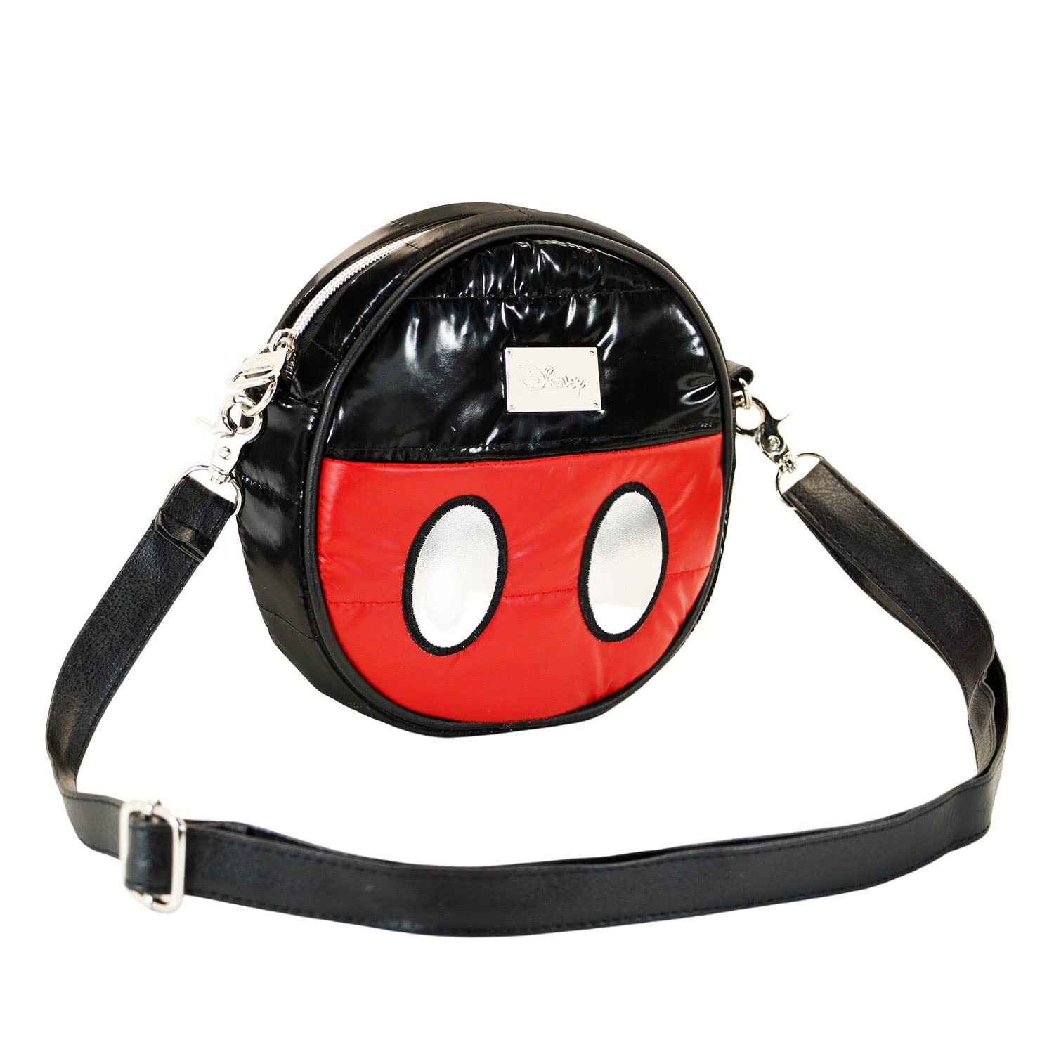 Disney Mickey Mouse Air-Padding Round Shoulder Bag, Black, 18.5 x 18.5 cm
