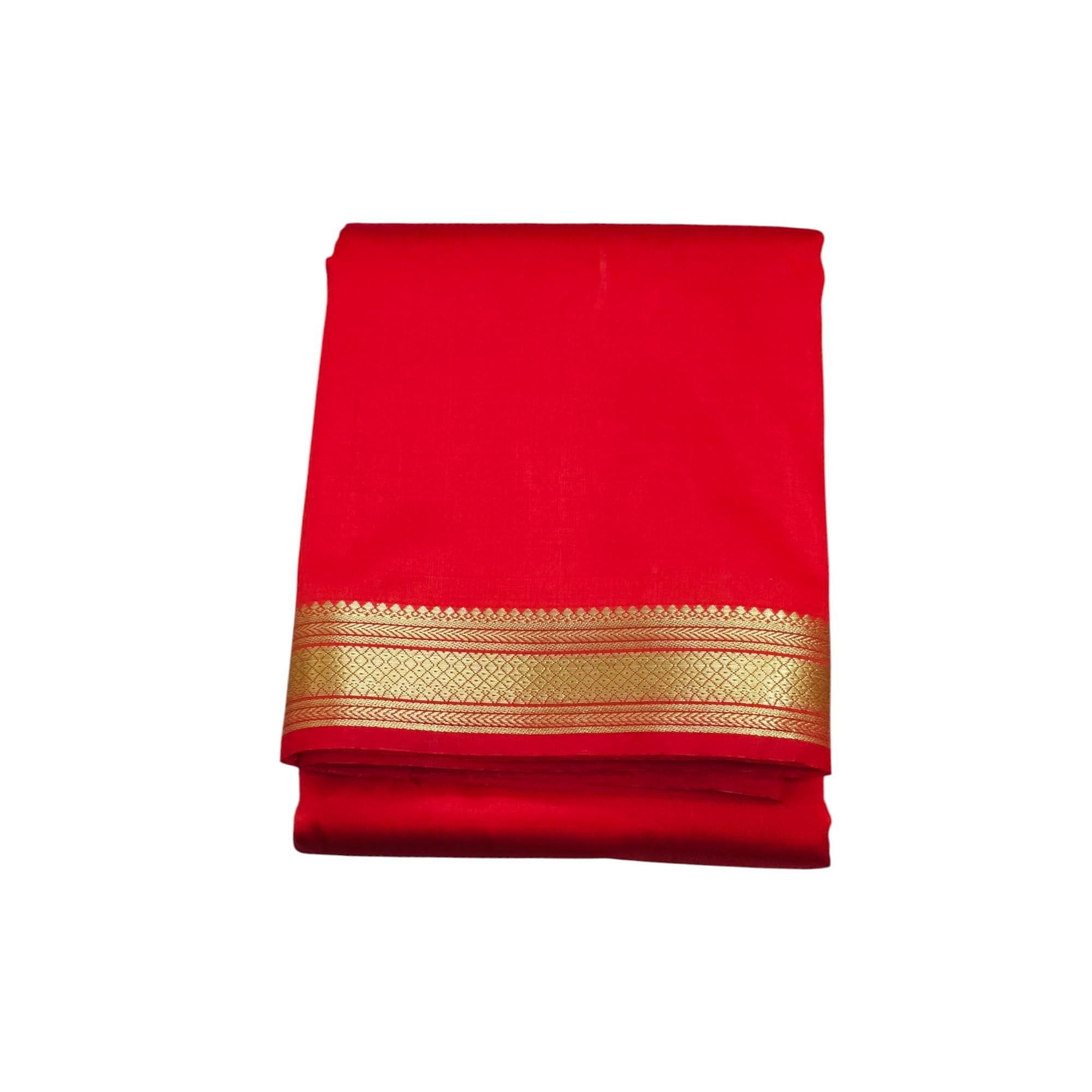 Traditional Silk Dhoti with Golden Zari Border, Ethnic Wear 4mtr-picture-39