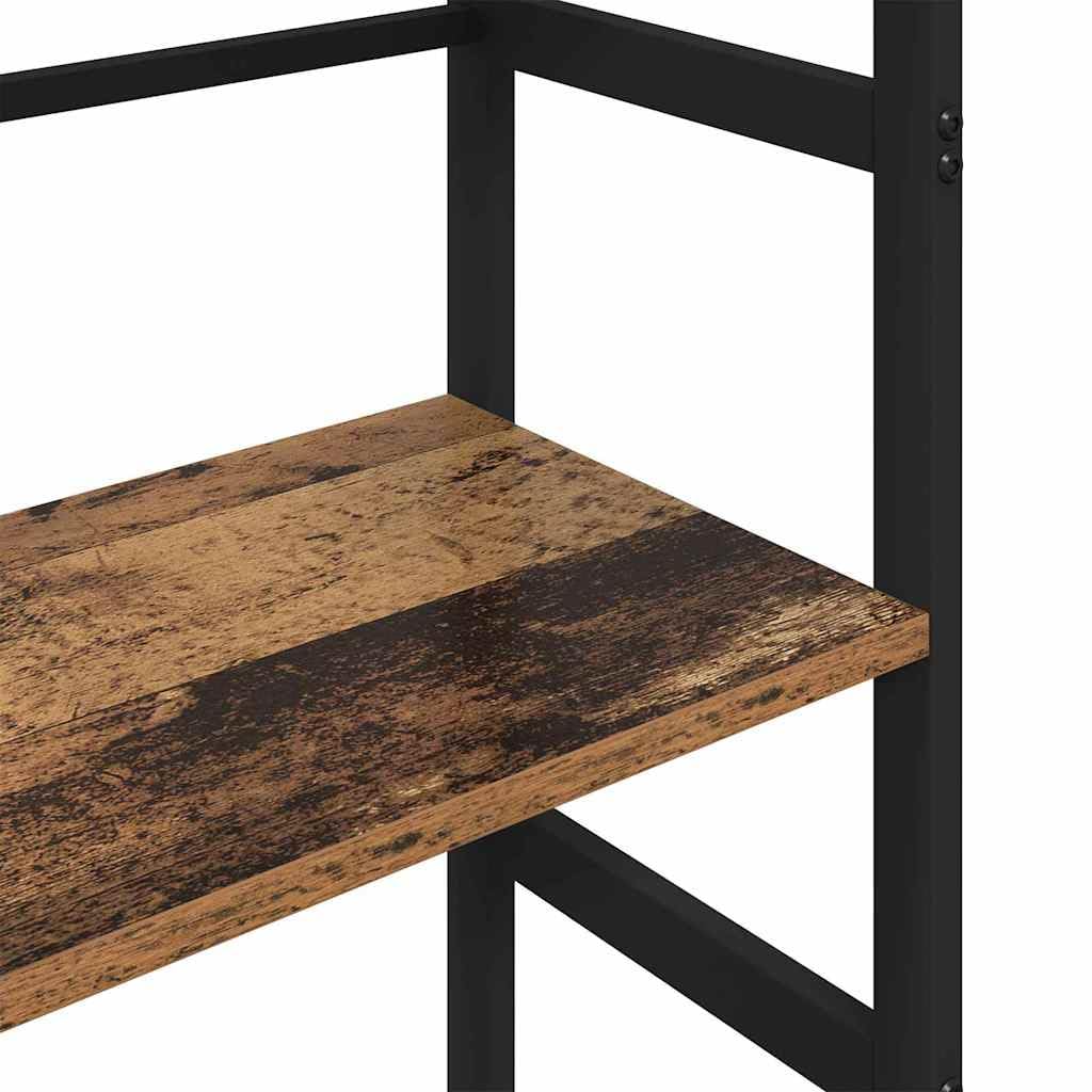 Regał na książki Old Wood, 40 x 29,5 x 149 cm, drewno wielowarstwowe | Wzornictwo przemysłowe, 4 półki, stalowa rama, regulowane nóżki, łatwa pielęgnacja