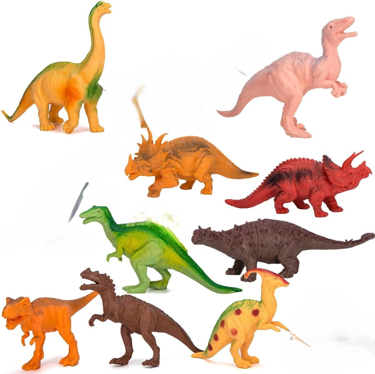 Baby Dinosaur Figures Toys, Jumbo Plastic Dinosaur Playset, Educational Realistic Dinosaur Figurine for Boys Girls Toddlers Wild Animals (6 PCS)