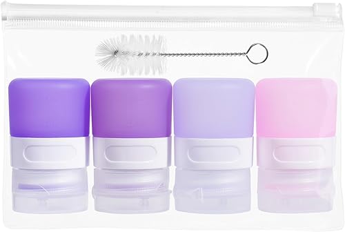 Miniatura 29 de Botellas exprimibles de condimentos para salsas, mini recipiente de silicona para aderezo de ensalada de 1 onza para llevar con bolsa de sándwich