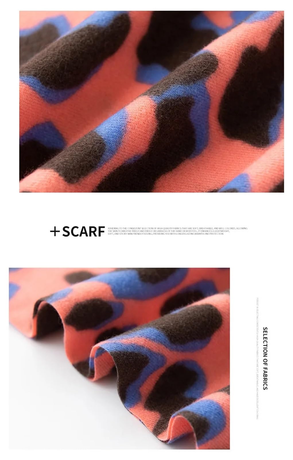 Pañuelo de seda pequeño 1PC Leopard Print Scarf For Women, Versatile, Imitating Cashmere And Stylish Printed Shawl