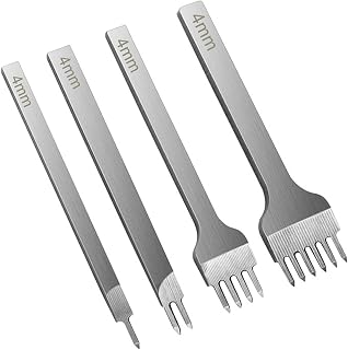 WKWPYCYUH 1 Juego de Herramienta de perforación espaciadora Apta for Perforaciones de Cuero, Costura de Acero Blanco, punzón for Cordones, cincel, Herramienta de Paso de Corte Oblicuo Accesorios para