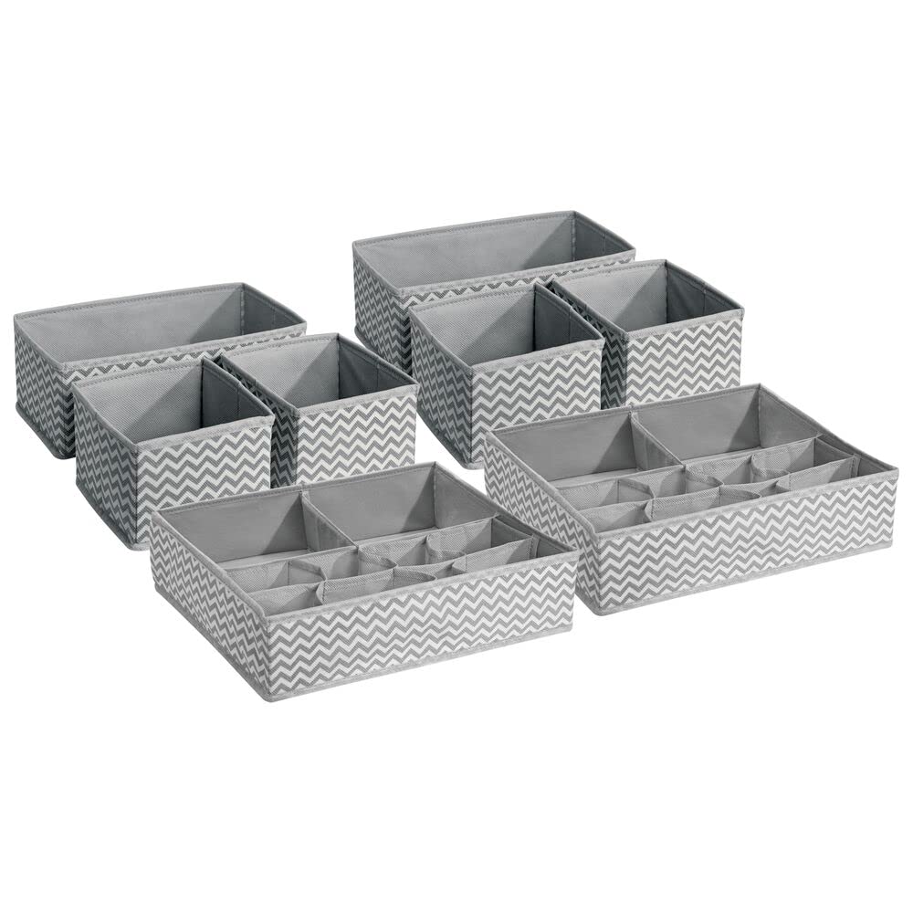 mDesign Scatola portaoggetti per armadi set da 8 3 formati grigio crema