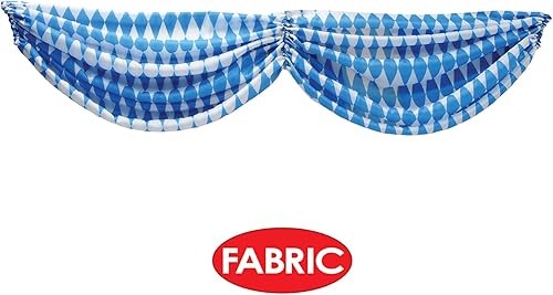 Miniatura 3 de Banderines de tela Beistle Oktoberfest, 5 pies 10 pulgadas, azulblanco (54677)