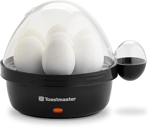 Toastmaster Olla eléctrica rápida para huevos con apagado automático, capacidad de 7 huevos para huevos suaves, medianos y duros, bandeja para