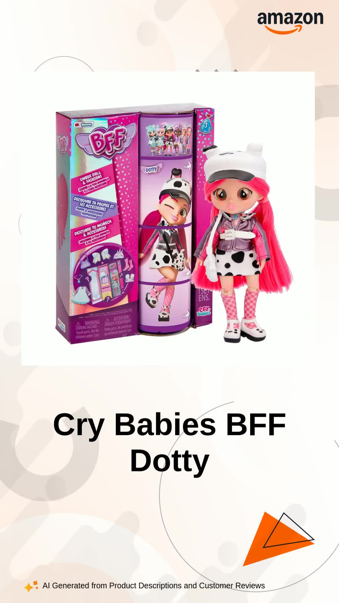 激レア インディFriends 9 Cry Babies BFF Dotty Fashion Doll 9+ आश्चर्य के साथ