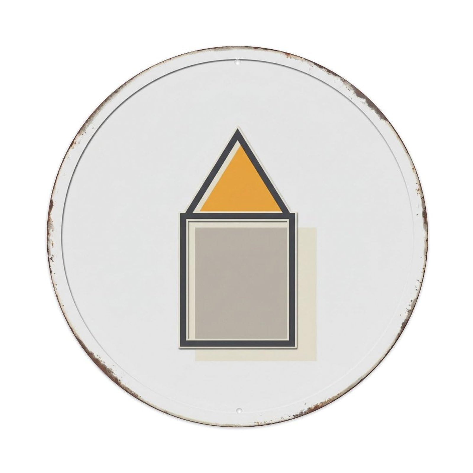 Riga Minimal Cathedral Travel Vintage Metal Tin Sign Plaque Wall Decor for Cafe, Club, Garden Round Metal Poster 8x8Inch