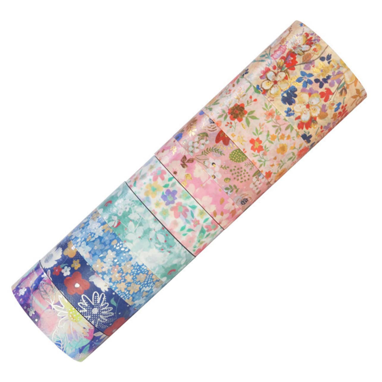 TEHAUX 36rotoli Decorative Washi Tapes Con Motivi Floreali Per Scrapbooking e Adesivi Per Diari e Fai Te Di Nastro Decorativo Naturale