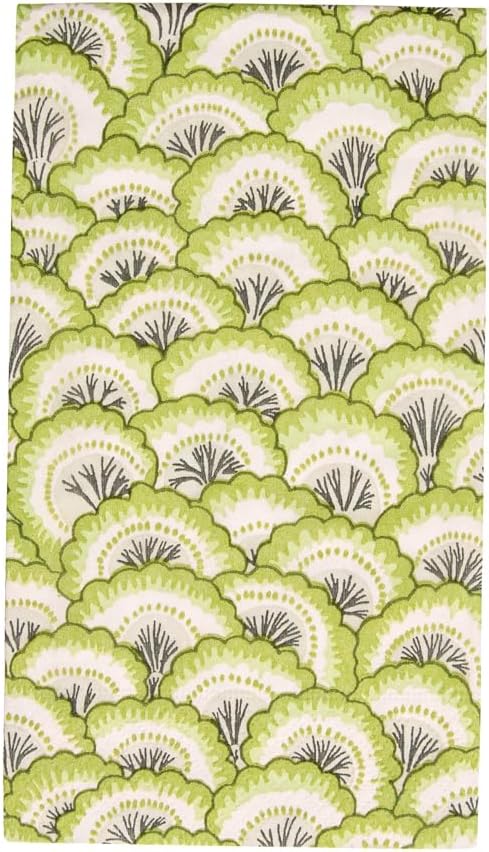 Pontchartrain Scallop Green Guest Towel Napkins - 15 Per Package - 4 Units