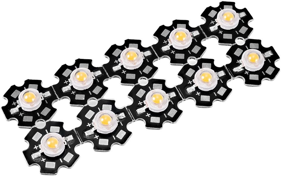 uxcell 280-350mA 1W LED Chip Bulb COB Light Beads Warm White Super Bright High Power for Floodlight 10pcs