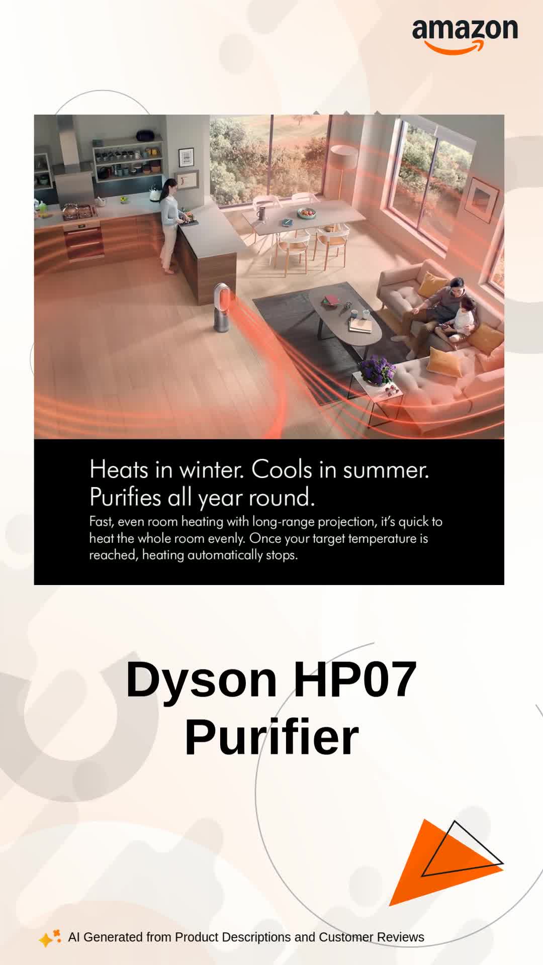 Dyson Purifier Hot+Cool Air Purifier with heater, HEPA+Activated