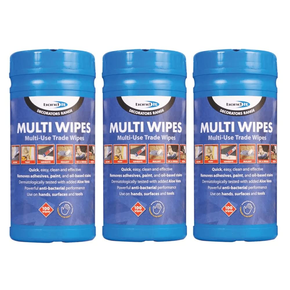 (3 TUBS) Bond it Professional Hand Wipes Cleans oil ink bitumen grease paint trade wipes by Bond-It