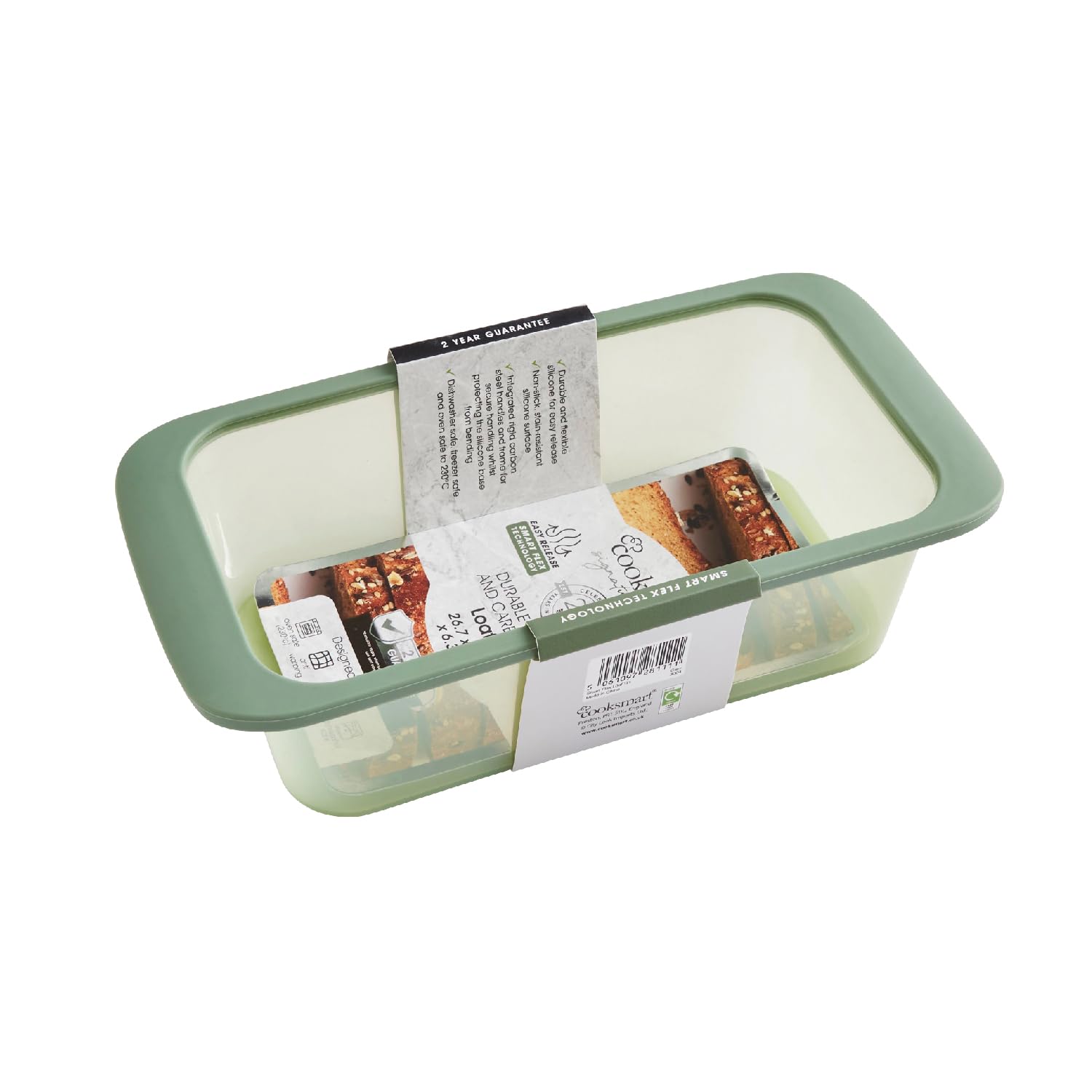 Cooksmart Signature Smart Flex Loaf Tin – Silicone | Non-Stick | Oven, Freezer & Dishwasher Safe | BPA-Free | Flexible & Durable | Green