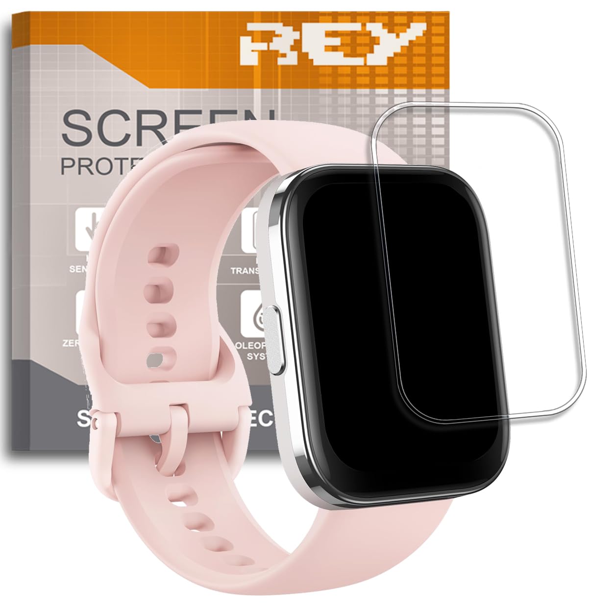 REY 6X Protector de Pantalla para AMAZFIT BIP 5 Unity, (Pack 6)