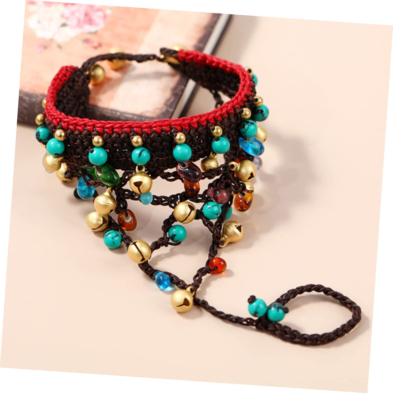 2piezas Bohemian Style Braided Finger Bracelet for Women Unique Wrist Chain Fashion Accessory for Daily Wear and Travel