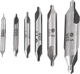 Conjunto de brocas centrais HSS, 6 peças, 1,5, 2,5, 3,5 mm, 60 graus, corte preciso afiado, para perfuração de metal