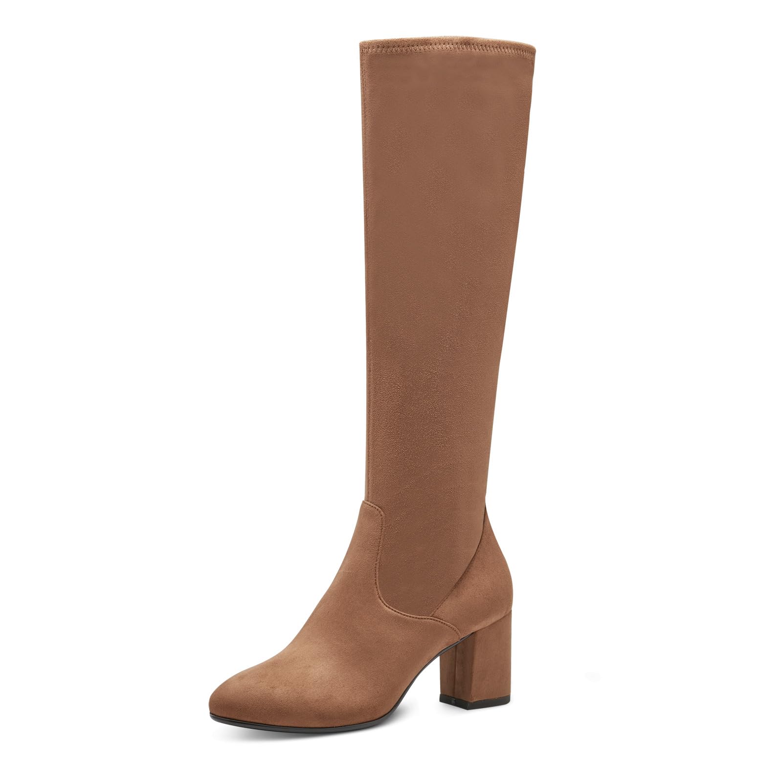 Tamaris Women's Vegan Block Heel Long Shaft Boots, Cognac, 3.5 UK