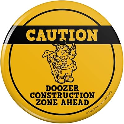Doozer Construction Zone Ahead Fraggle Rock Pinback Button Pin