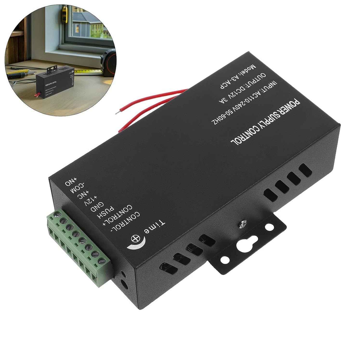 Power Supply Adapter for Access Control System Compatible with Magnetic Lock and Electric Door Lock, Iron Material, Wide Voltage Compatibility, Seamless Device Integration,