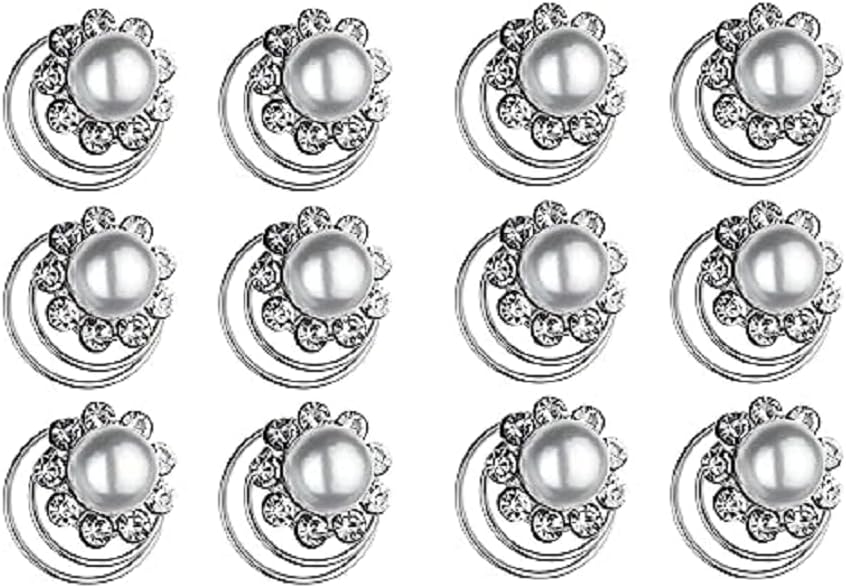 Nyamah Sales 12pcs Spiral Hair Pins Clips Mini Rhinestone Swirl Hair Twists Coils Hair Jewelry for Braids Bridal Wedding Decorations Twister Hair Studs Set