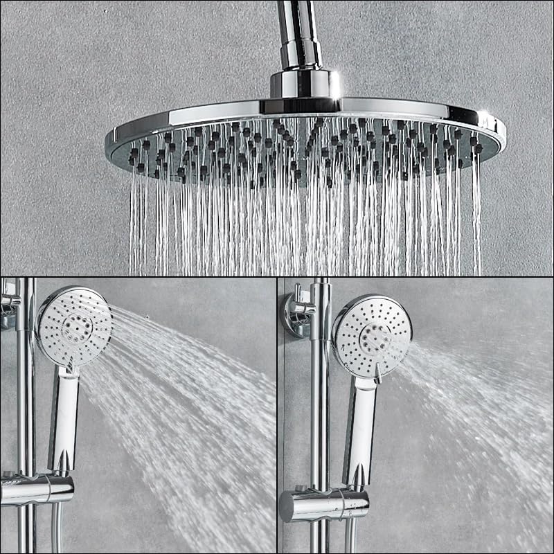 Ensembles de douche avec robinet chromé et douche à main murale cascade - 8