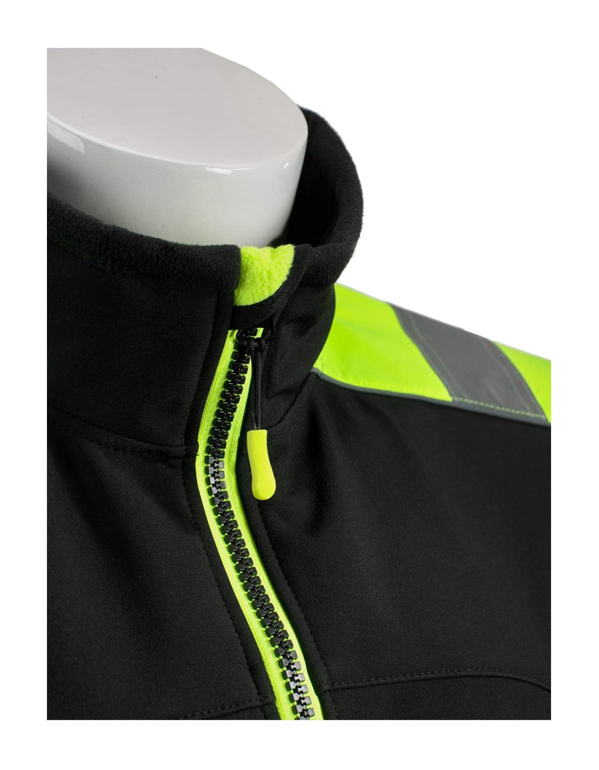 K & G seit 1948 Softshelljacke GL836444 Schwarz mit gelb Arbeitsjacke Softshell Jacke Berufsjacke Warnjacke Schutzjacke Herrenjacke