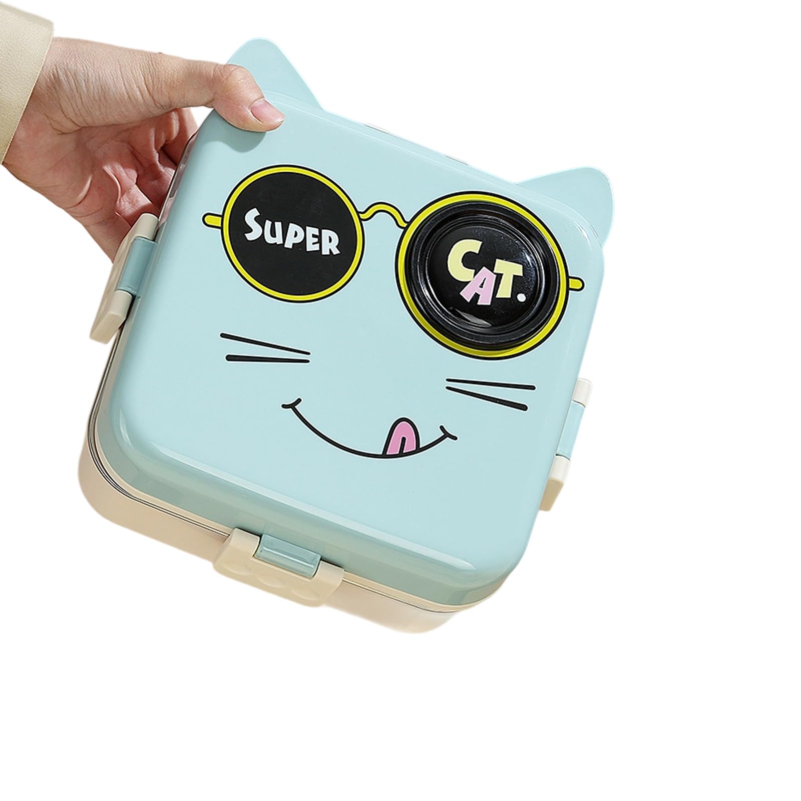 Elnwnnkc B Sealed 3-Tier Stainless Steel Entos Container Cartoon Theme Leak-Proof Lunchbox For Adults Students Kids Lunch Ox With Cartoon Design