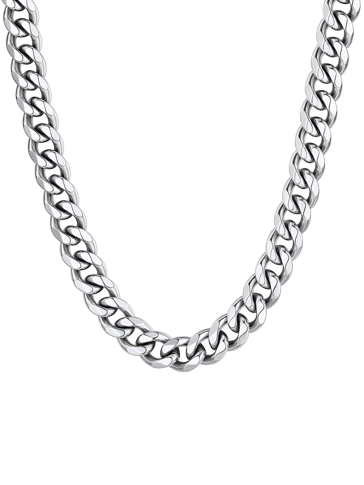ChainsHouse Collana Uomo Acciaio Collana Argento Catena Cubana Collana Oro 18K Larghezza 3/6/9/12MM Catenina Uomo Hiphop Punk Rock Catena Spessa Chunky Catena a Maglia Regalo Ragazzo