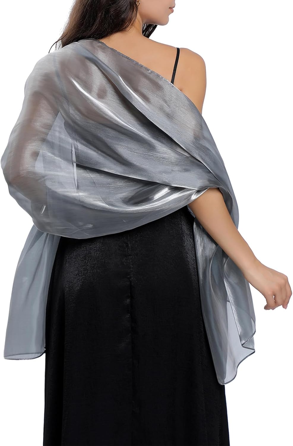 Ladiery Silky Shawls and Wraps for Evening Dresses: Women Sheer Soft Bridesmaid Wedding Formal Party Organza Shawl